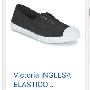 Victoria brand black slip-on shoes